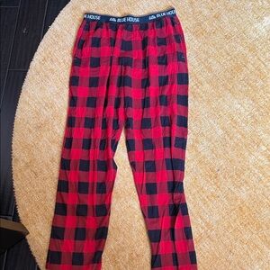 Little blue house, checkered pajama pants